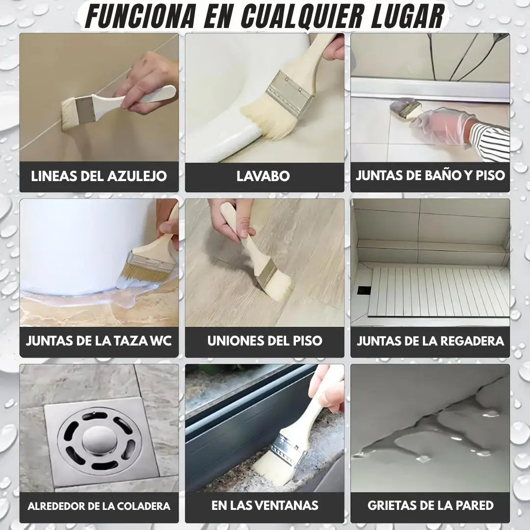 💦 AquaFix® - Kit Sellador E Impermeabilizante Multiusos ⭐ (1.2kg de producto + 4 brochas) 🔥Súper Oferta🔥