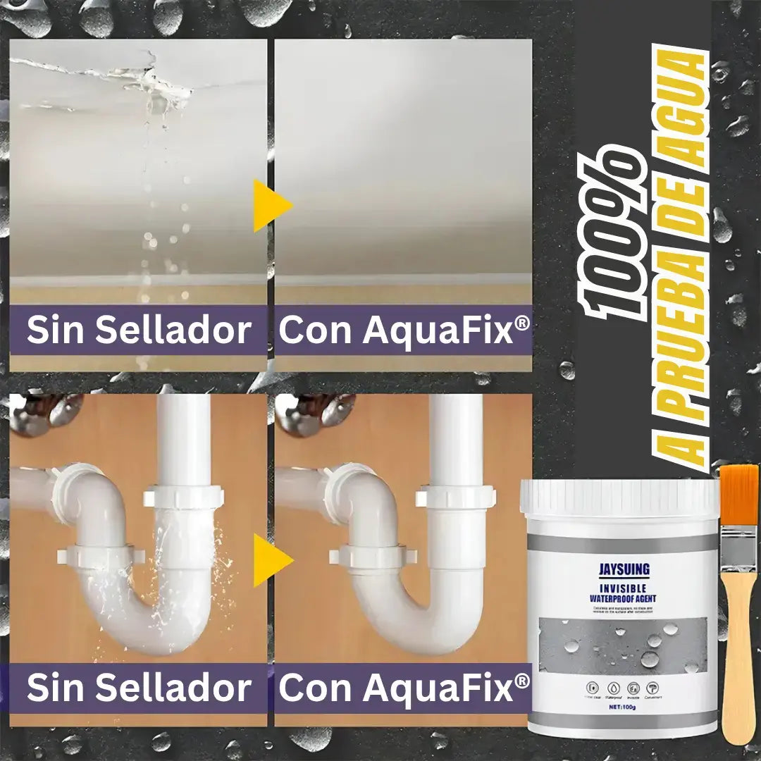 💦 AquaFix® - Kit Sellador E Impermeabilizante Multiusos ⭐ (1.2kg de producto + 4 brochas) 🔥Súper Oferta🔥