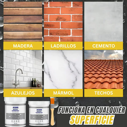 💦 AquaFix® - Kit Sellador E Impermeabilizante Multiusos ⭐ (1.2kg de producto + 4 brochas) 🔥Súper Oferta🔥