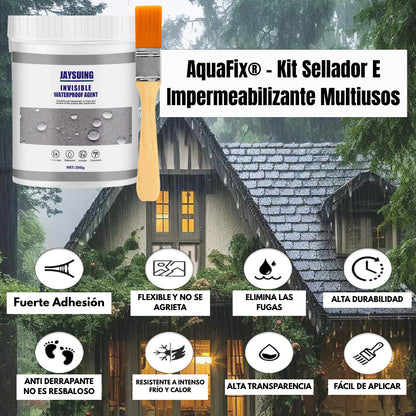 💦 AquaFix® - Kit Sellador E Impermeabilizante Multiusos ⭐ (1.2kg de producto + 4 brochas) 🔥Súper Oferta🔥