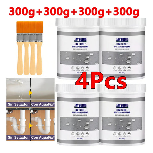 💦 AquaFix® - Kit Sellador E Impermeabilizante Multiusos ⭐ (1.2kg de producto + 4 brochas) 🔥Súper Oferta🔥